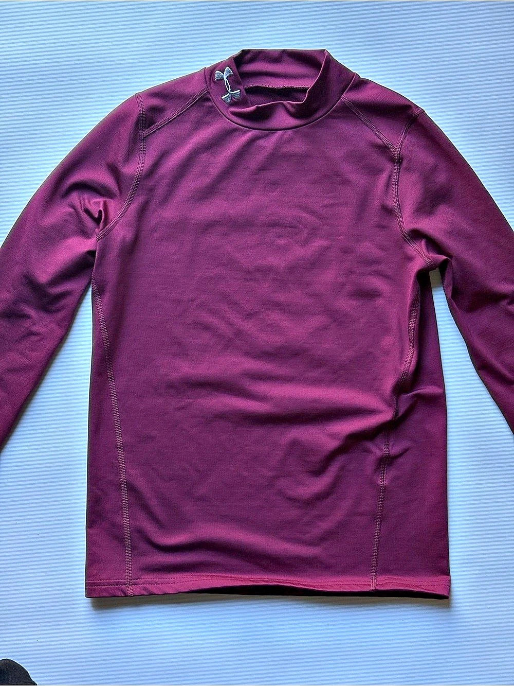 Under Armour ColdGear Armour Mock Long Sleeve Shirt Purple Medium